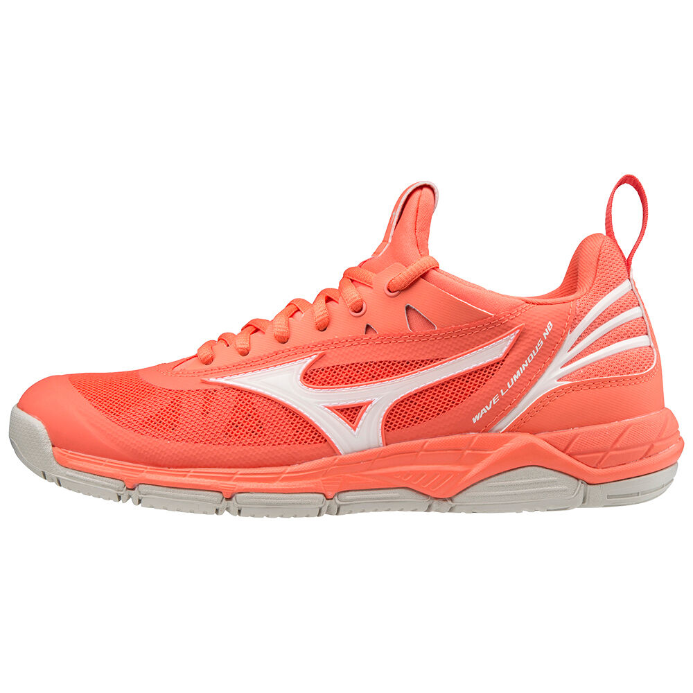 Mizuno Women's Wave Luminous Nb Netball Shoes Coral/white (X1GA1820-TAW)